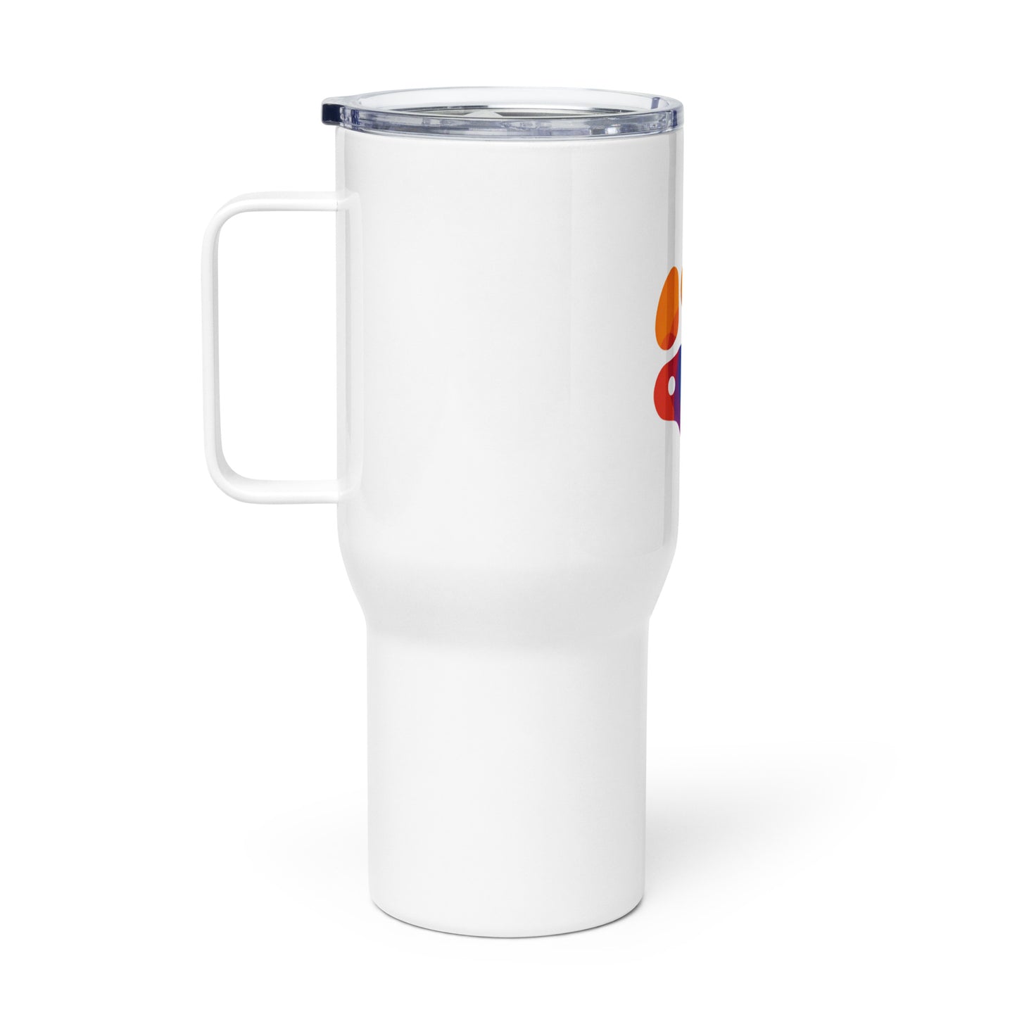 Travel mug with a handle